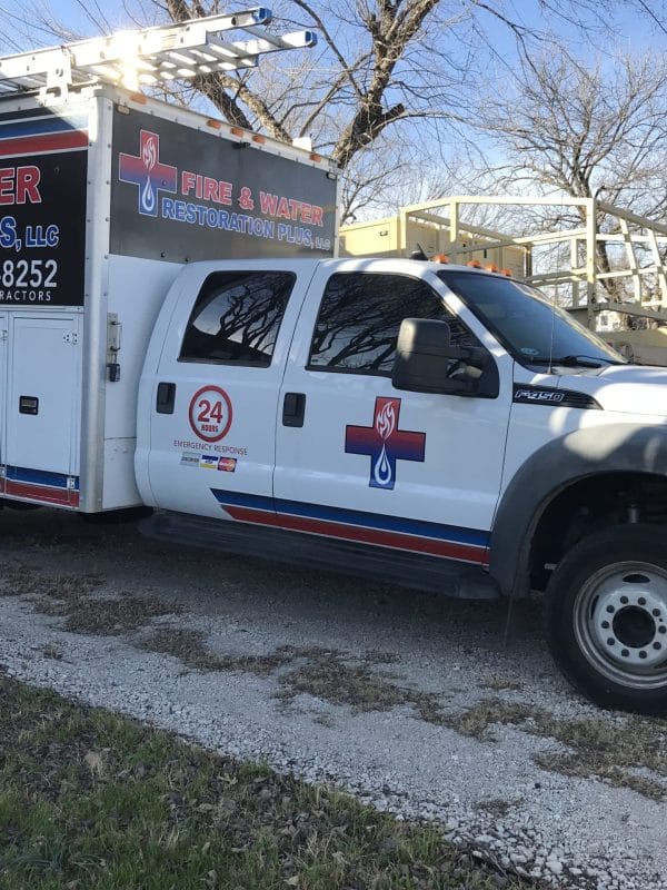 Fire & Water Restoration Plus emergency response truck